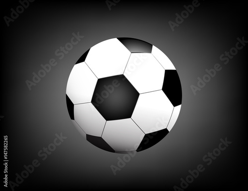 Football   soccer Ball Isolated on Black Background with Space for Your Text.