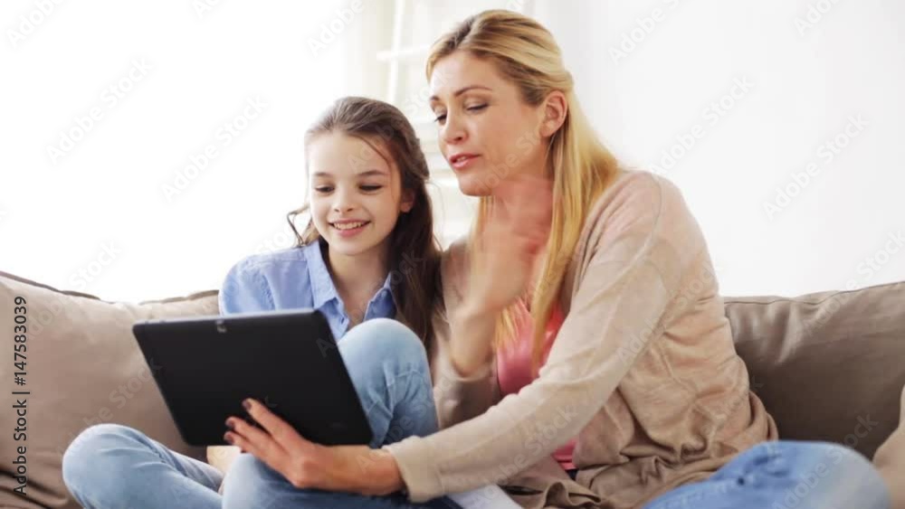 family with tablet pc having video chat at home family with tablet pc having video chat at home