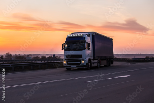 Wallpaper Mural truck is moving along the highway Torontodigital.ca