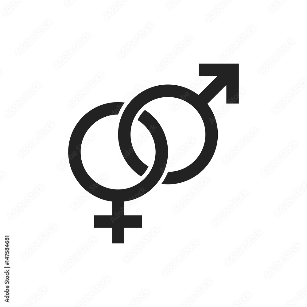 Gender sign vector icon. Men and woomen concept icon. Gender sign vector icon. Men and woomen concept icon.