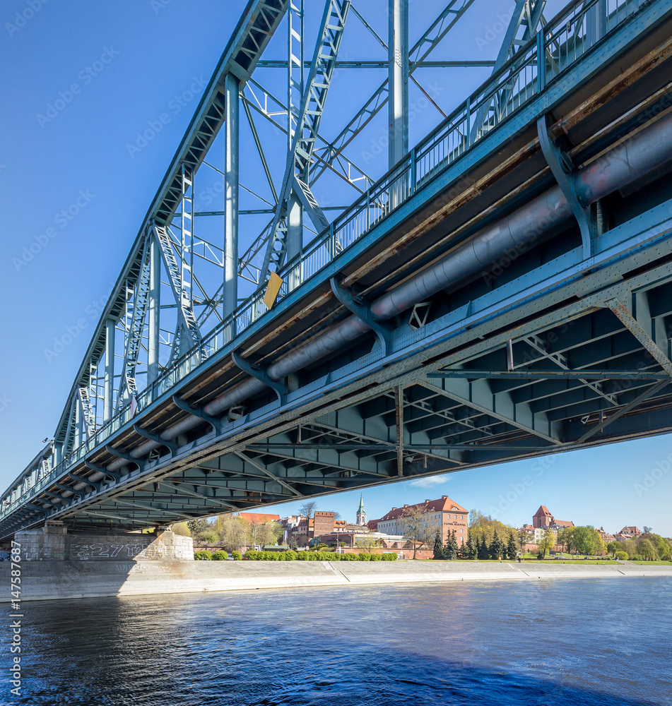 Obraz premium Span bridge and view at medieval city of Torun, Poland