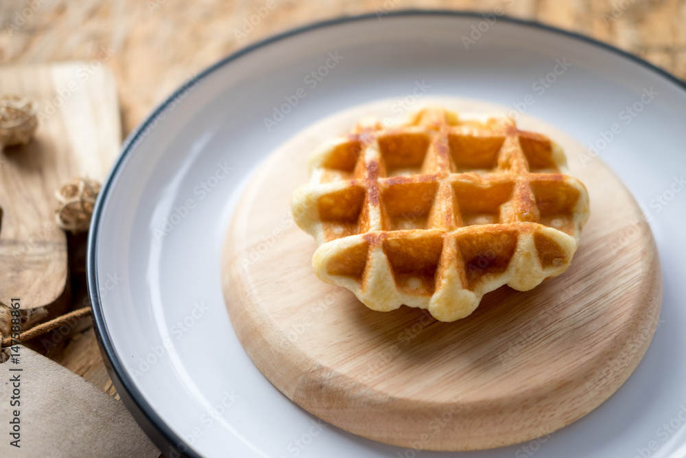 Tasty hot homemade waffles