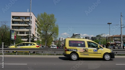 SOFIA, BULGARIA, MAY 2017 - Cars passing by city automobile boulevard traffic photo