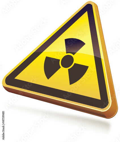 Panneau de danger radioactivité 3D