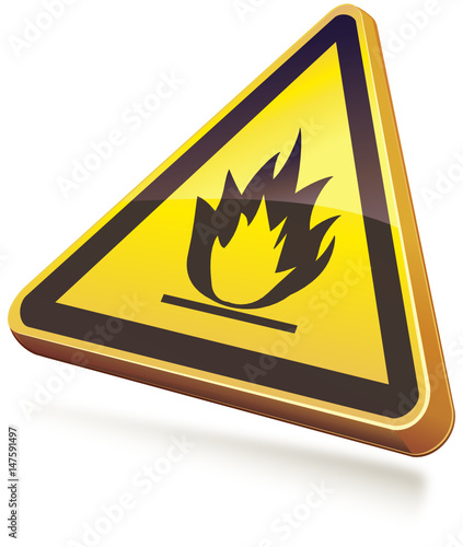 Panneau de danger inflammable 3D