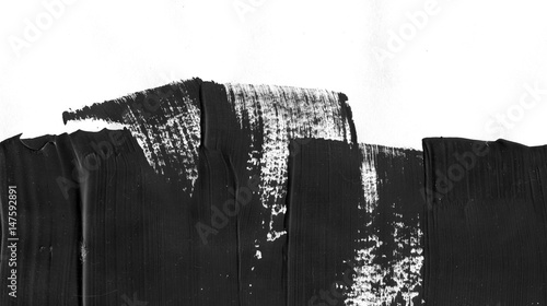 Geometric graffiti abstract background. Wallpaper with oil watercolor effect. Black acrylic paint stroke texture on white paper. Scattered mud art. Macro image. Hand made grunge backdrop.