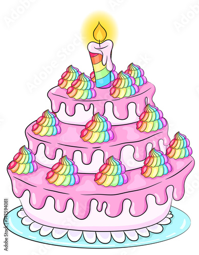 Süße Regenbogentorte Vektor Illustration