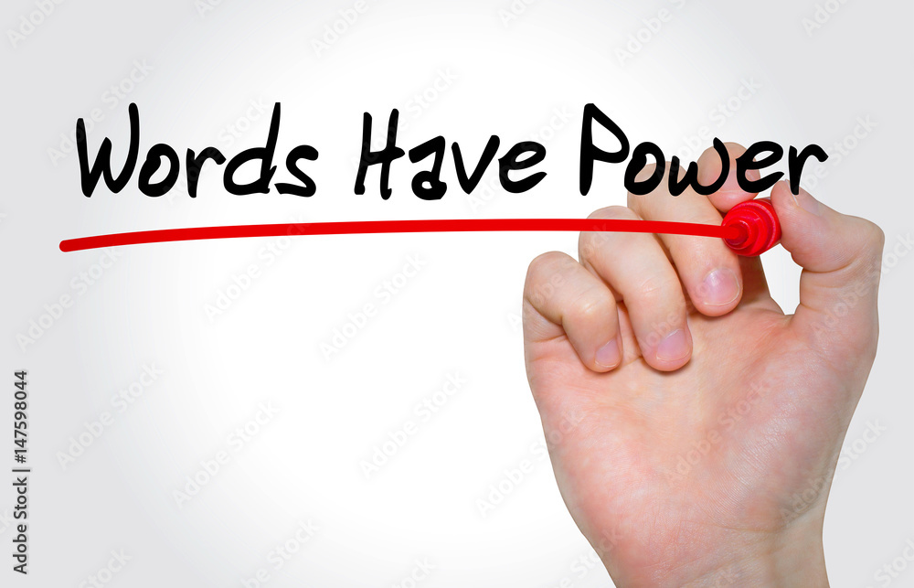 Hand writing inscription Words Have Power with marker, concept Hand writing inscription Words Have Power with marker, concept