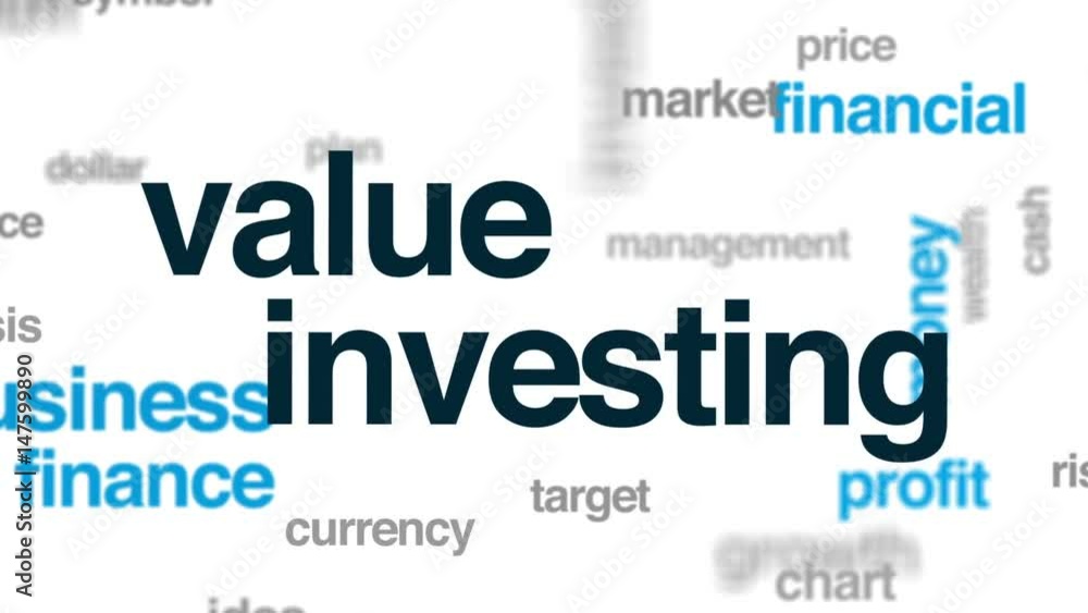 Value investing animated word cloud, text design animation. Value investing animated word cloud, text design animation.