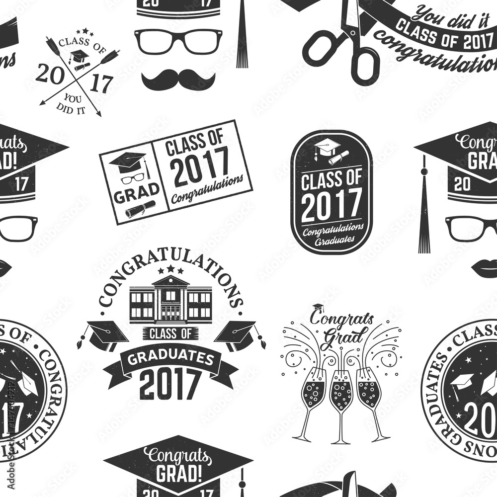 Fototapeta premium Vector Class of 2017 badge.