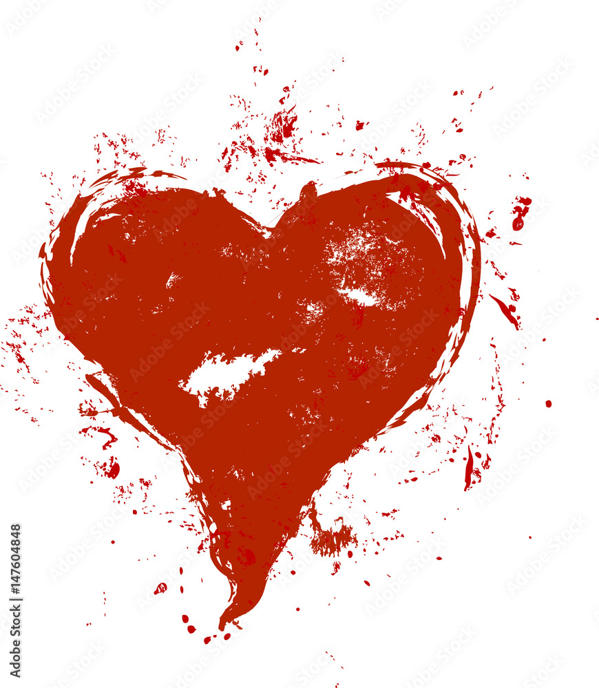grungy painted heart and love symbol,vector illustration, free copy space grungy painted heart and love symbol,vector illustration, free copy space