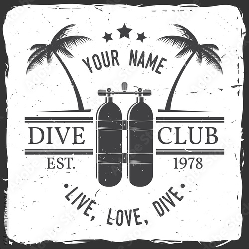 Scuba diving club. Vector illustration.