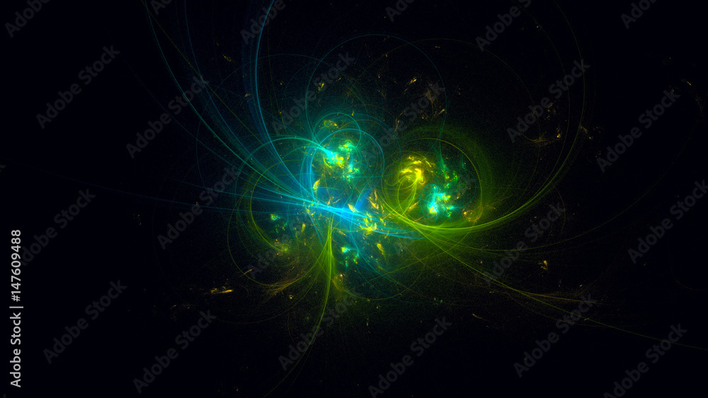 Obraz premium 3D rendering abstract fractal light background
