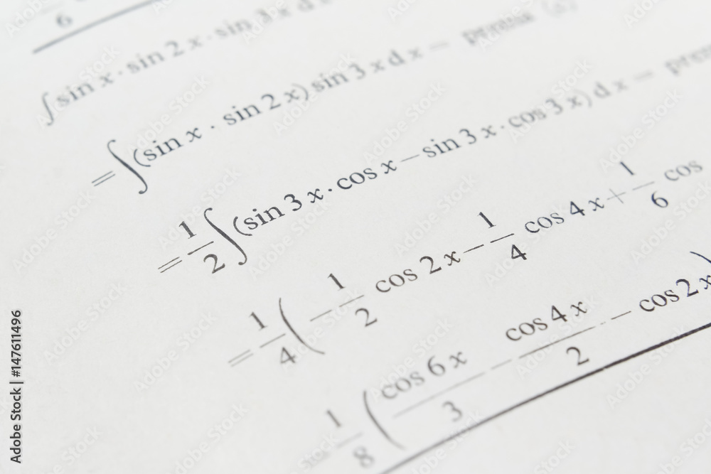 Closeup of math book Closeup of math book