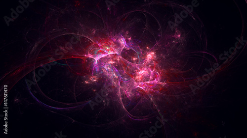 3D rendering abstract fractal light background