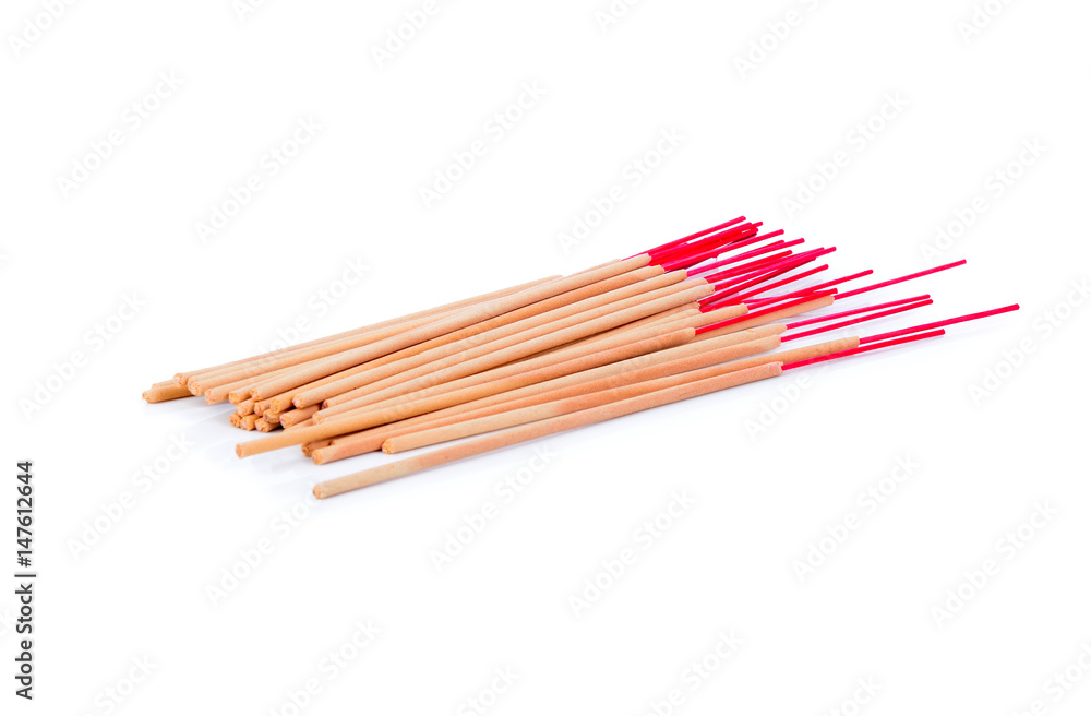  incense sticks isolated on white
