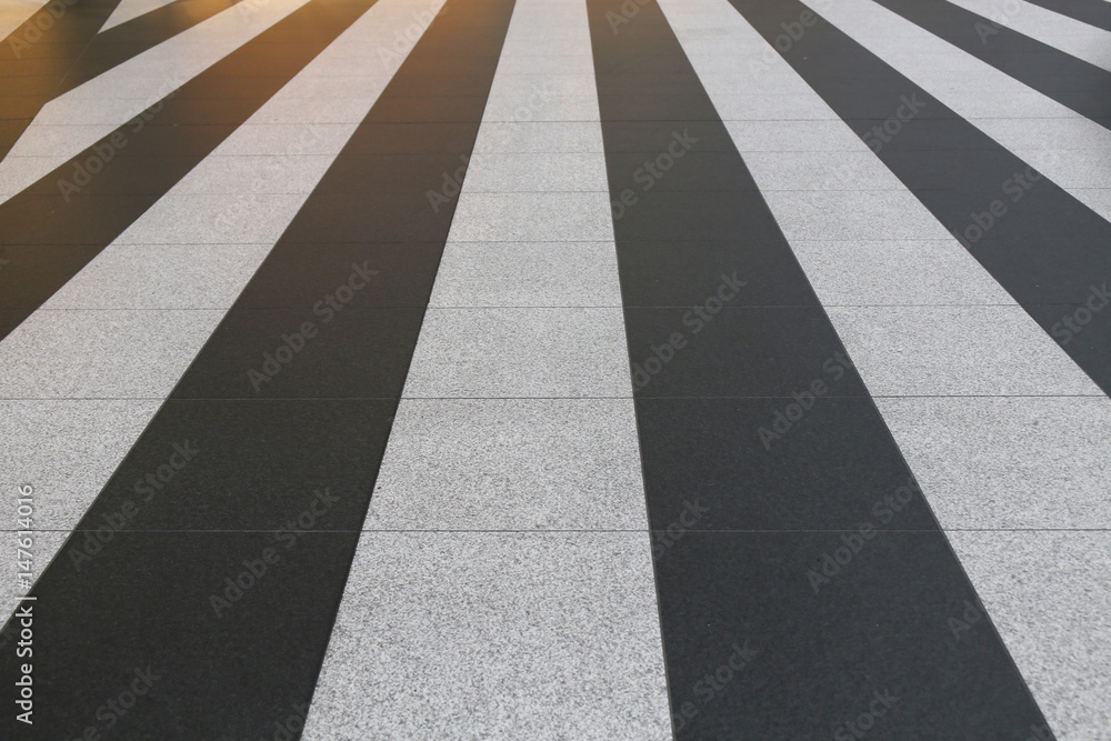 Striped monochrome floor background - perspective
