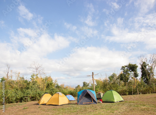 camping tent in rural park