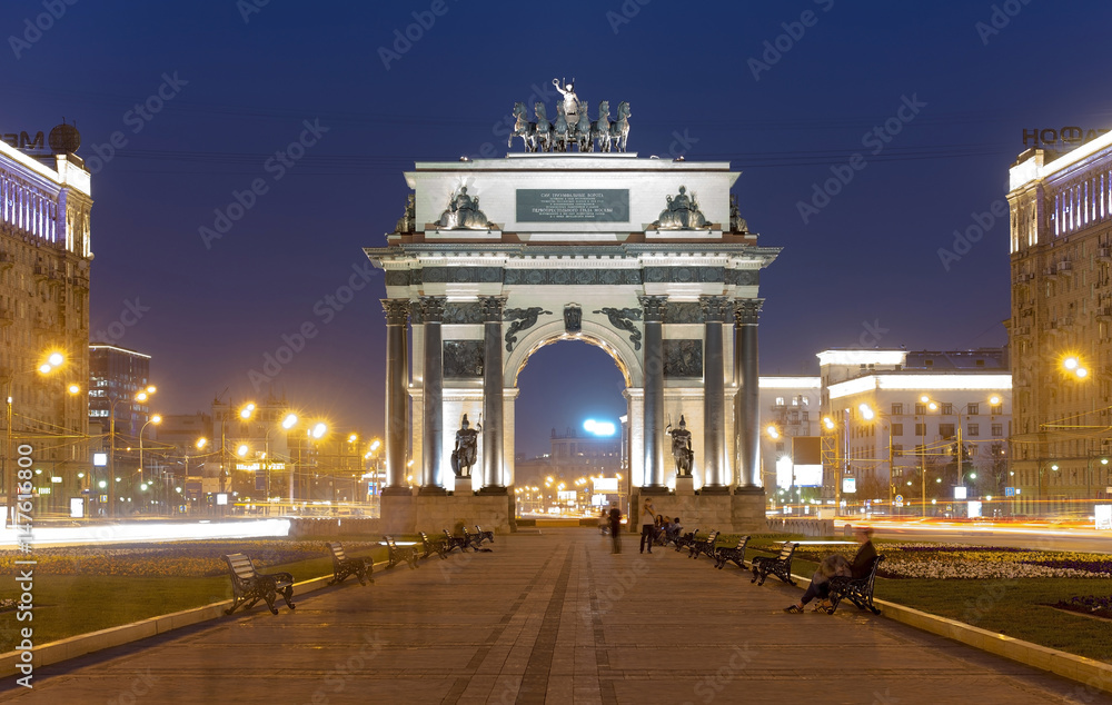 Triumphal Arch of Moscow in the evening, Russia Triumphal Arch of Moscow in the evening, Russia