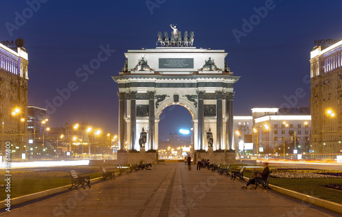 Triumphal Arch of Moscow in the evening, Russia