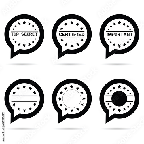 top secret icon in speech bubble illustration