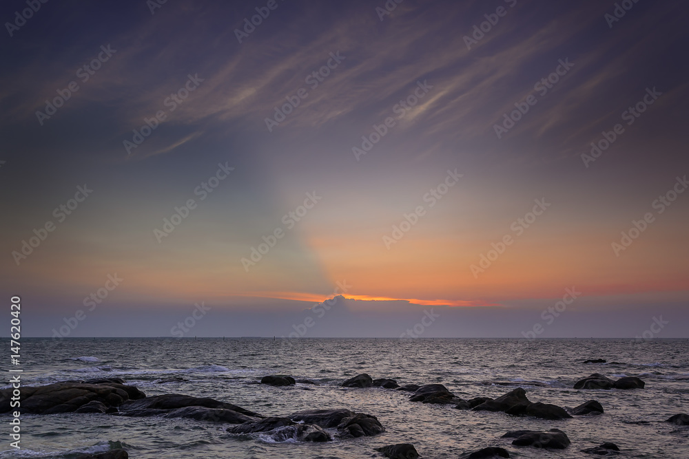 Sunset sky at the rim of the sea. Sunset sky at the rim of the sea.