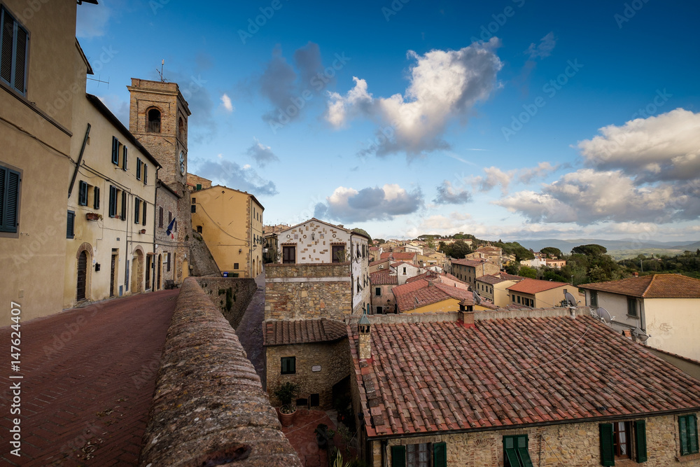Montescudaio, Pisa, Tuscany, Italy, view of the ancient village