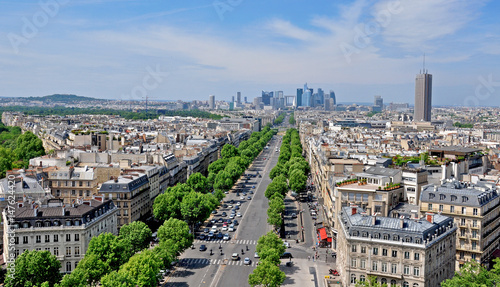 Top view of Champs-Élysées, Paris, France