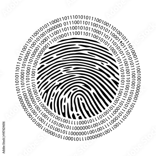 Digital fingerprint with binary code