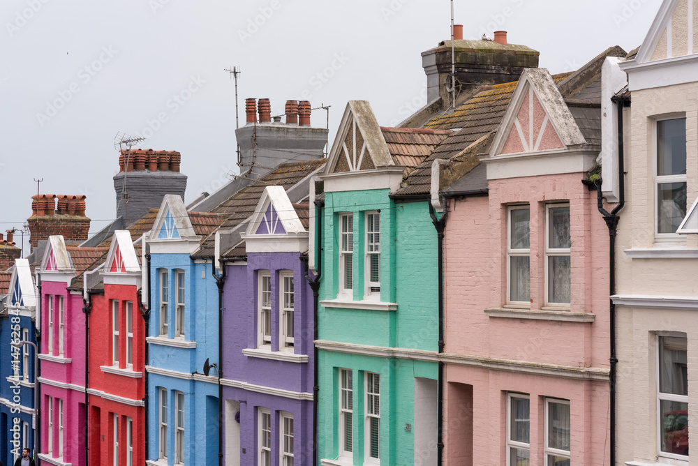 Fototapeta premium Maisons colorés dans Blaker Street à Brighton