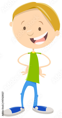 happy boy cartoon character