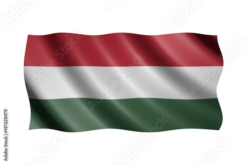 Free Download Flag of Hungary isolated on white, 3d illustration - GFXLoad