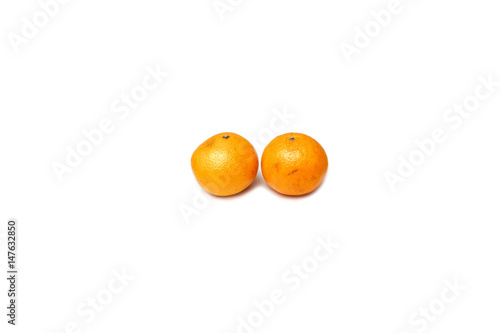 Tangerines on white background
