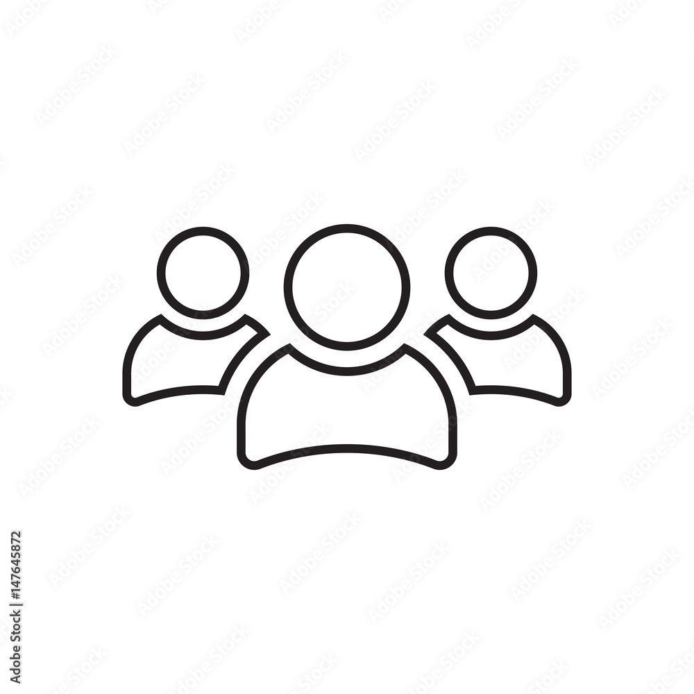 Group of people vector icon in line style. Persons icon illustration. Group of people vector icon in line style. Persons icon illustration.