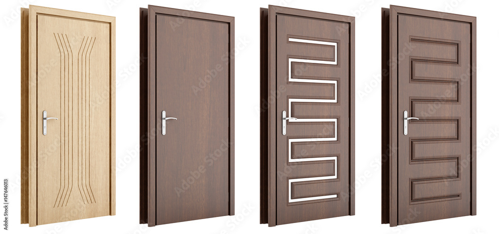 wooden door isolated on white background wooden door isolated on white background
