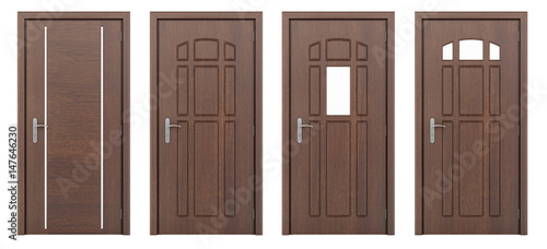 Fototapeta Naklejka Na Ścianę i Meble -  wooden door isolated on white background