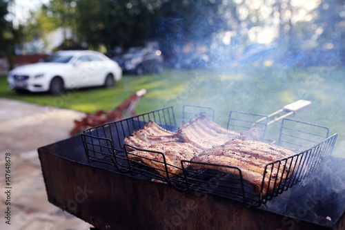 meat on the grill BBQ grilled rib © kichigin19