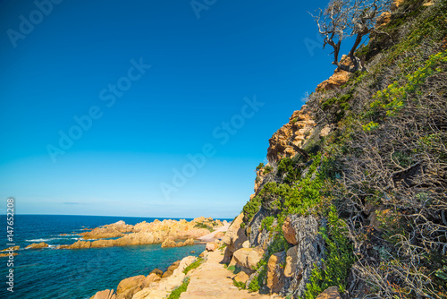 Cliff and path in Sardinia