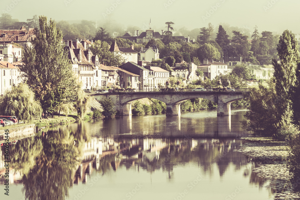 Picturesque view of Perigord town in France