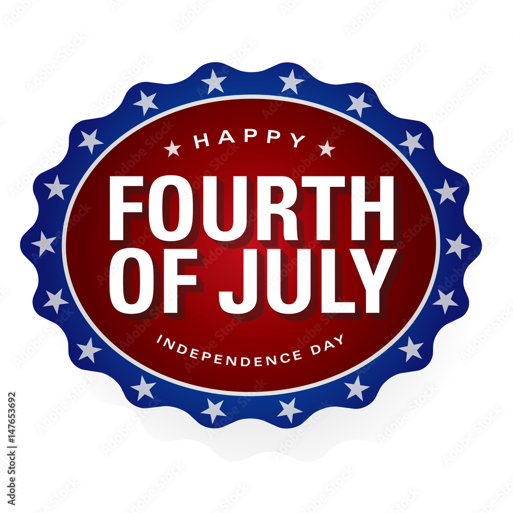Happy fourth of july badge. Vector illustration Happy fourth of july badge. Vector illustration