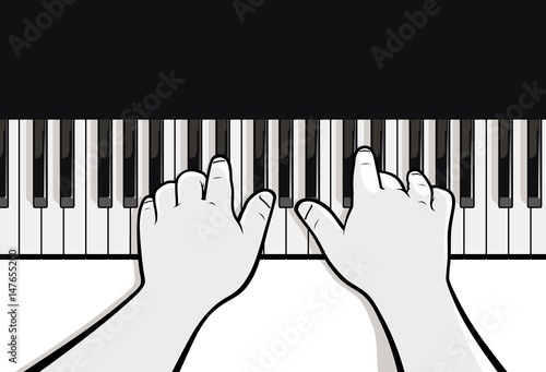 Hands playing piano