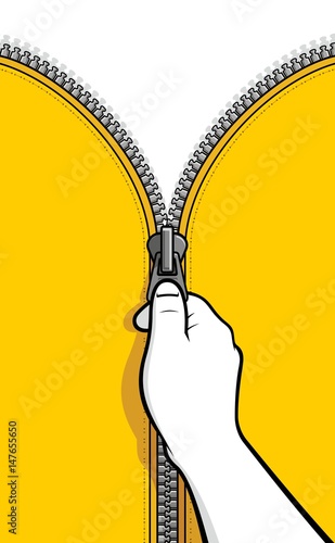 Hand unzip zipper