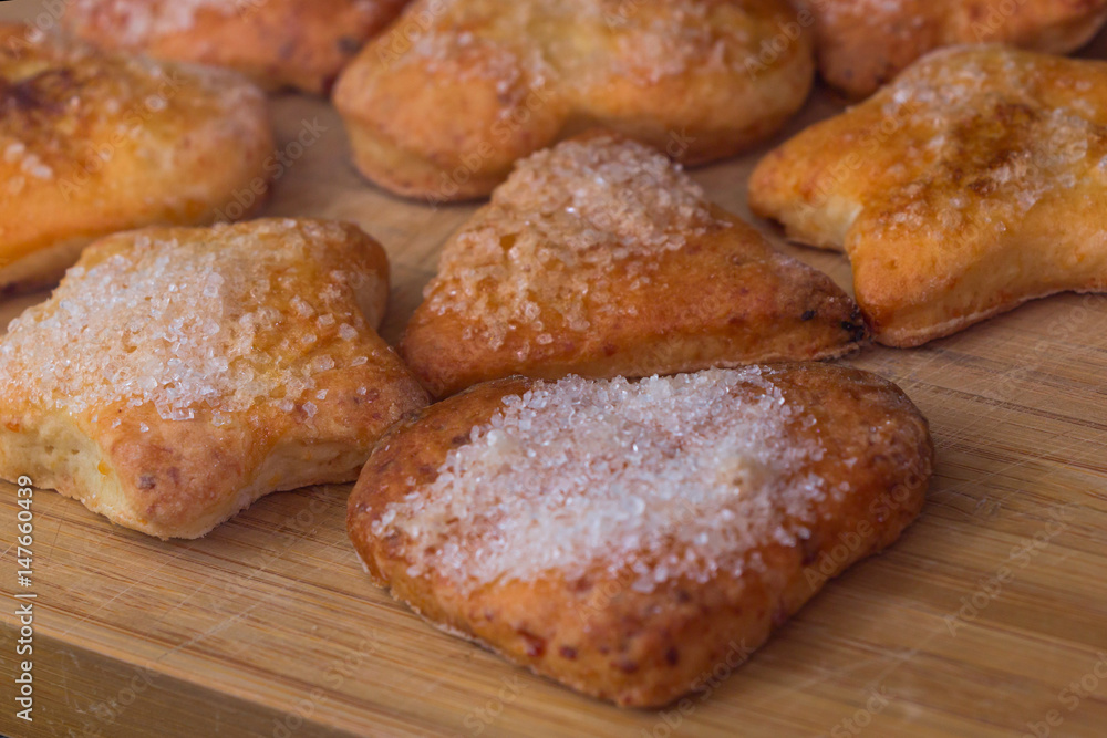 Cookies of different shapes with sugar for a Golden crust. Cookies of different shapes with sugar for a Golden crust.