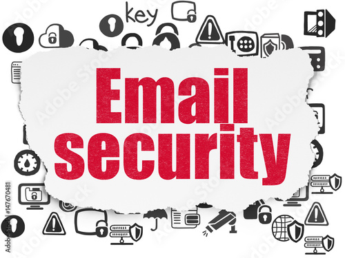 Protection concept: Email Security on Torn Paper background