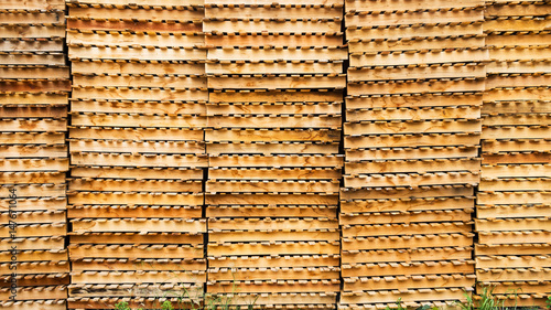 wooden stacked, Wooden pallets