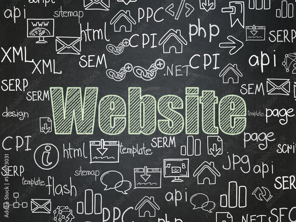 Web design concept: Website on School board background Web design concept: Website on School board background
