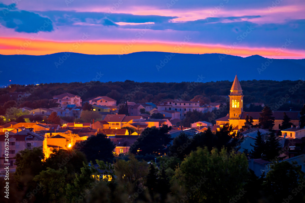 Naklejka premium Adriatic town of Pakostane evening view