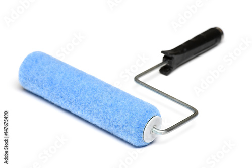 Paint Roller Over White Background