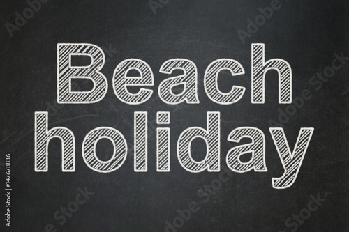 Tourism concept: Beach Holiday on chalkboard background