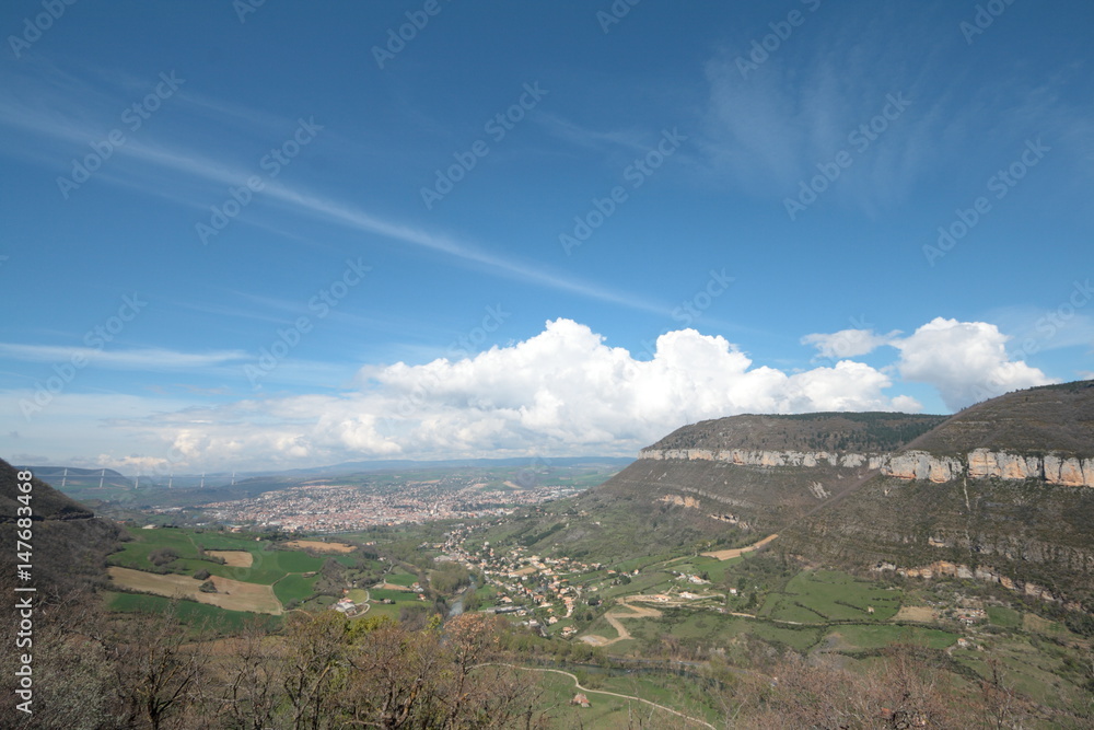 Paysage de l'Aveyron en Occitanie dans le sud de la France